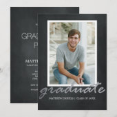 Invitation de la fête de graduation de cadre photo (Devant / Derrière)