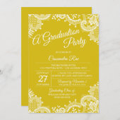 Invitation de la fête de graduation de dentelle ja (Devant / Derrière)