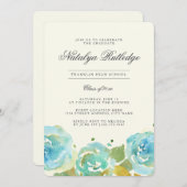 Invitation de la fête de graduation de Florals Lav (Devant / Derrière)