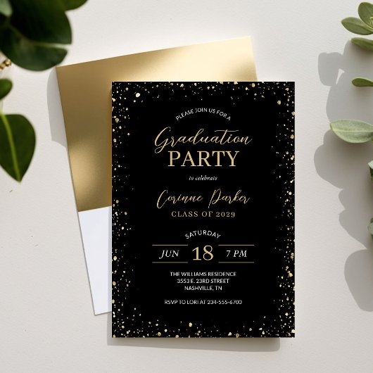 Invitation de la fête de graduation de Glitz moder