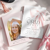 Invitation de la fête de graduation de la Bow rose