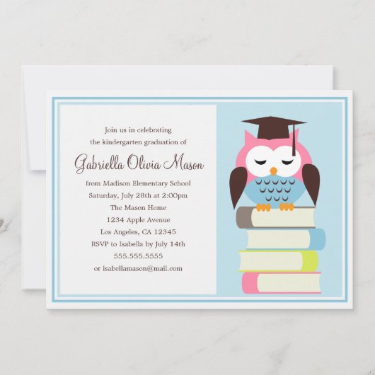 Invitation de la fête de graduation de la Chouette (Devant)