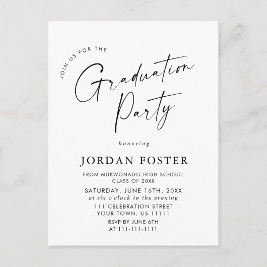 Invitation de la fête de graduation de la photo mo (Devant)