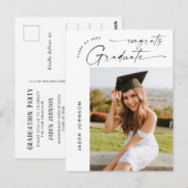 Invitation de la fête de graduation de la photo mo (Devant / Derrière)