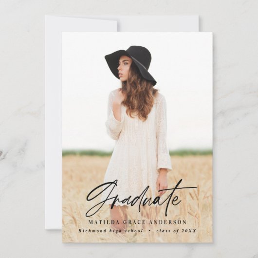 Invitation de la fête de graduation de la typograp (Devant)