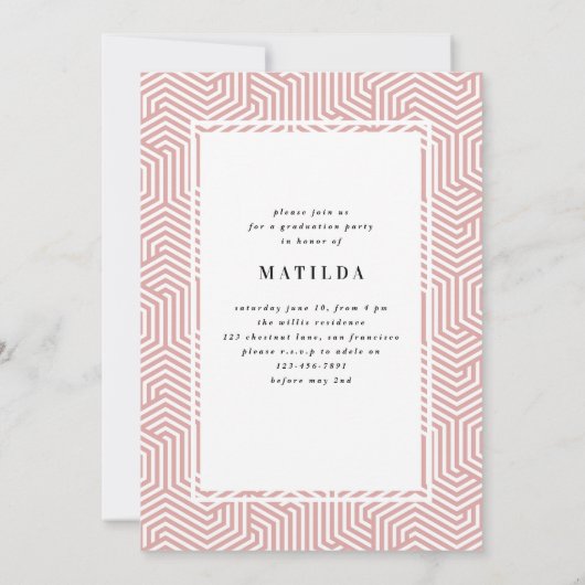 Invitation de la fête de graduation de la typograp (Dos)