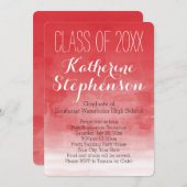 Invitation de la fête de graduation de l'aquarelle (Devant / Derrière)