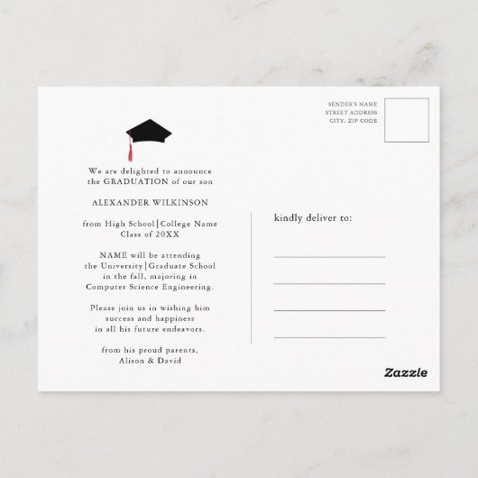 Invitation de la fête de graduation de l'écrevisse (Dos)