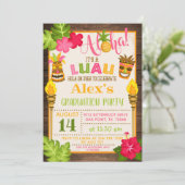 Invitation de la fête de graduation de Luau - Text (Debout devant)