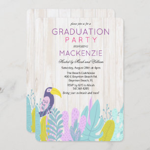 Invitation de la fête de graduation de Luau tropic