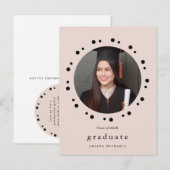 Invitation de la fête de graduation de photo Dots (Devant / Derrière)