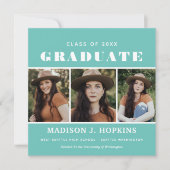 Invitation de la fête de graduation de photo Turqu (Devant)