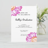 Invitation de la fête de graduation de Pink Neon (Debout devant)