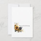 Invitation de la fête de graduation de tournesol (Dos)