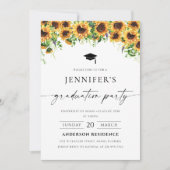 Invitation de la fête de graduation de tournesol (Devant)