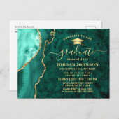 Invitation de la fête de graduation d'émeraude d'o (Devant / Derrière)