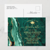 Invitation de la fête de graduation d'émeraude d'o (Devant / Derrière)