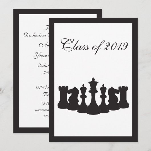 Invitation de la fête de graduation des échecs (Devant / Derrière)