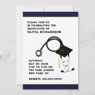 Invitation de la fête de graduation des infirmière