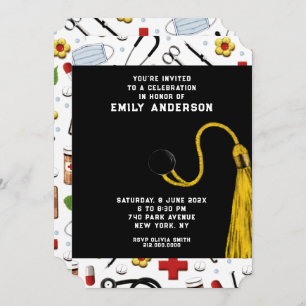 Invitation de la fête de graduation des infirmière