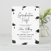 Invitation de la fête de graduation, diplôme unive (Debout devant)