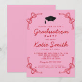 Invitation de la fête de graduation, Doodles BowGr (Devant / Derrière)