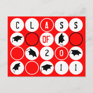 Invitation de la fête de graduation DOT191 Rouge