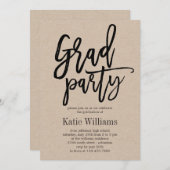 Invitation de la fête de graduation du charme bros (Devant / Derrière)