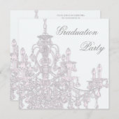Invitation de la fête de graduation du lustre rose (Devant / Derrière)