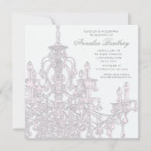 Invitation de la fête de graduation du lustre rose (Dos)