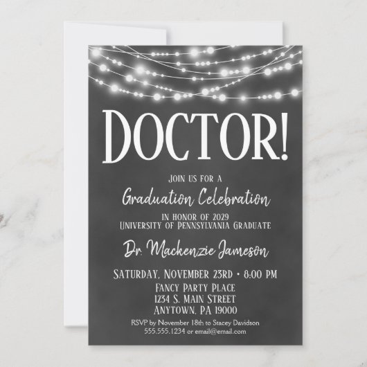 Invitation de la fête de graduation du médecin du  (Devant)