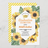 Invitation de la fête de graduation du tournesol (Devant / Derrière)