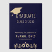 Invitation de la fête de graduation en bleu de la  (Recto)