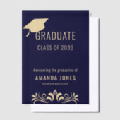 Invitation de la fête de graduation en bleu de la  (Compenser)