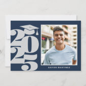 Invitation de la fête de graduation en bleu de la  (Devant)