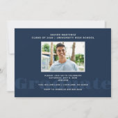 Invitation de la fête de graduation en bleu de la (Dos)