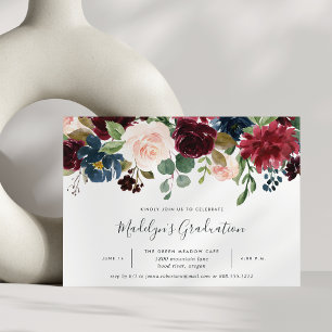 Invitation de la fête de graduation en fleurs radi