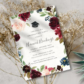 Invitation de la fête de graduation en fleurs radi