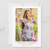 Invitation de la fête de graduation en fleurs rose (Dos)