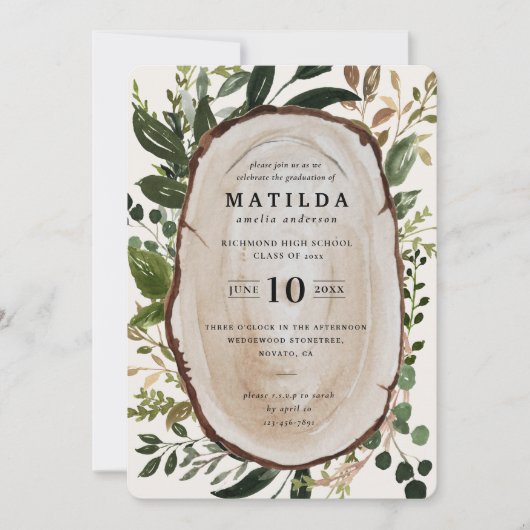 Invitation de la fête de graduation en tranches de (Devant)