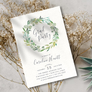 Invitation de la fête de graduation Eucalyptus Wre