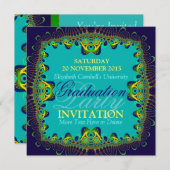 Invitation de la fête de graduation exotique des é (Devant / Derrière)