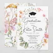 Invitation de la fête de graduation, Fleur sauvage (Devant / Derrière)