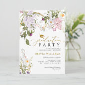 Invitation de la fête de graduation fleur sauvage (Debout devant)