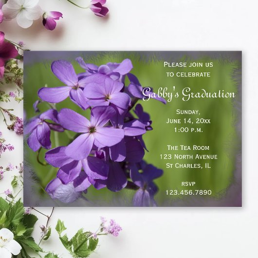 Invitation de la fête de graduation Fleur sauvage 