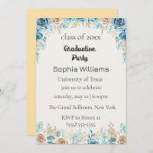 Invitation de la fête de graduation fleur sauvage (Devant / Derrière)