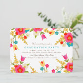 Invitation de la fête de graduation Fleurs de pays (Debout devant)