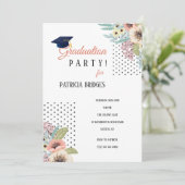 Invitation de la fête de graduation florale (Debout devant)