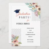 Invitation de la fête de graduation florale (Devant / Derrière)