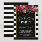 Invitation de la fête de graduation florale de la (Devant / Derrière)